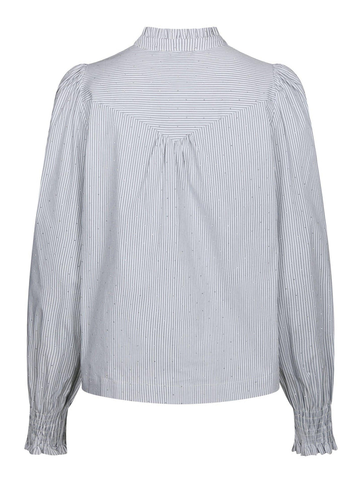 Astrida Stripe Stone Blouse White