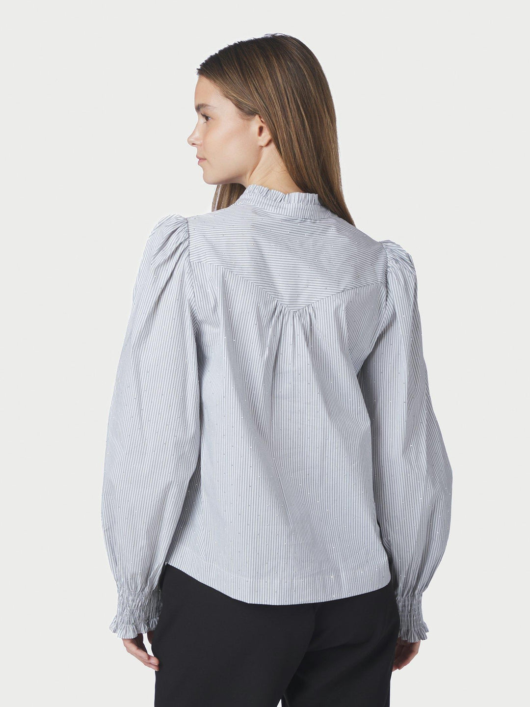 Astrida Stripe Stone Blouse White