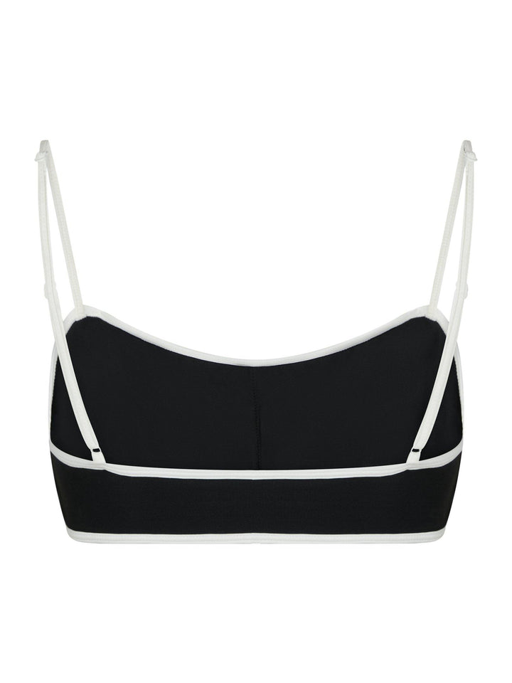 Fia Solid Contrast Bikini Top Black/White
