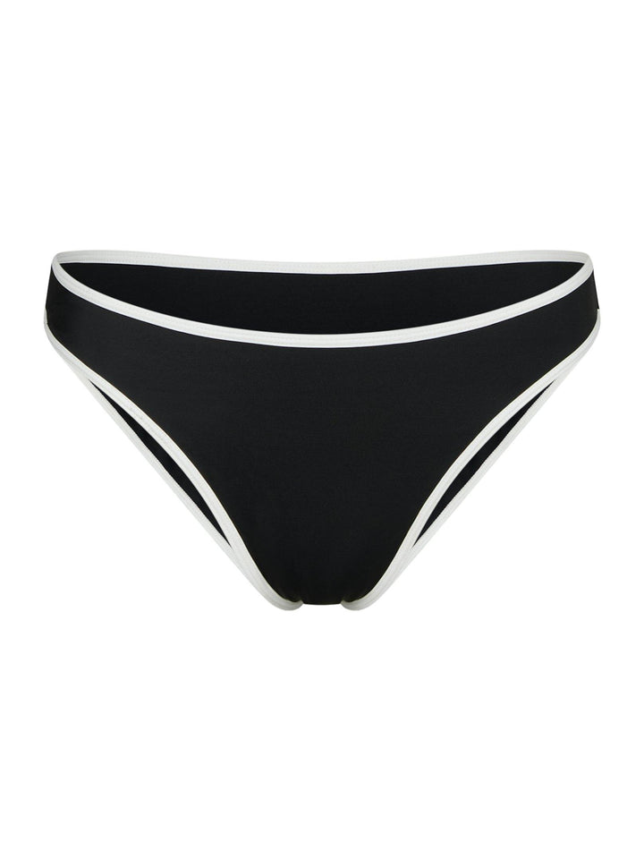 Jovita Solid Contrast Bikini Brief Black/White