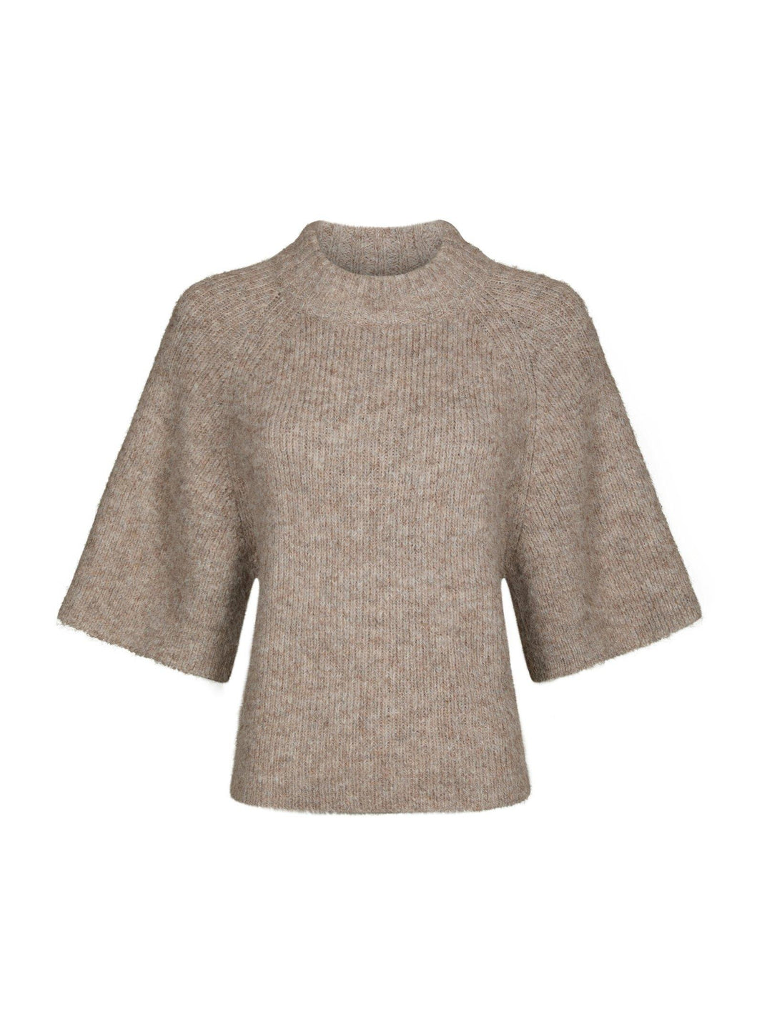 Bandi Fluffy Knit Blouse Beige Melange