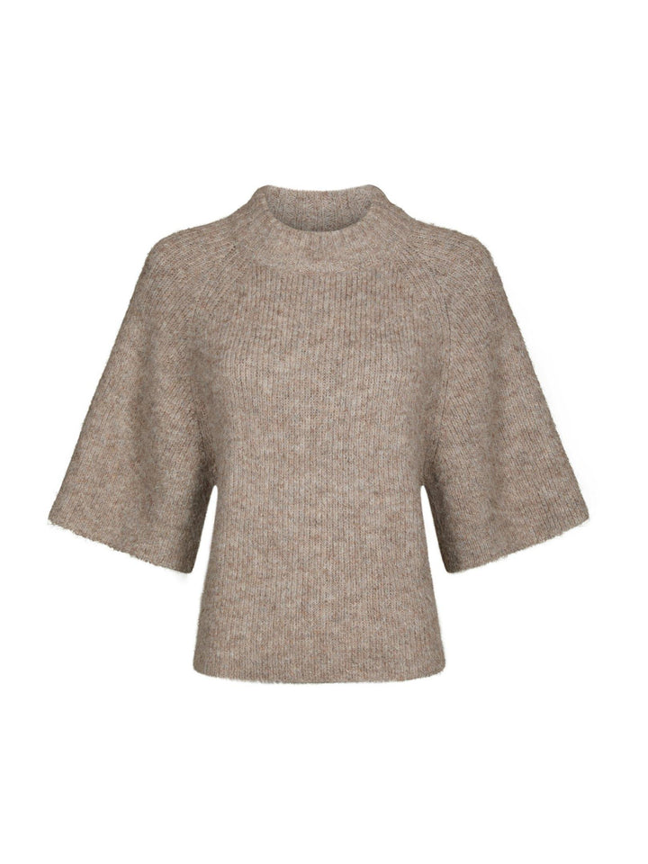 Bandi Fluffy Knit Blouse Beige Melange