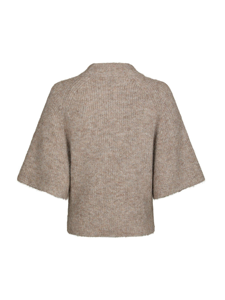 Bandi Fluffy Knit Blouse Beige Melange
