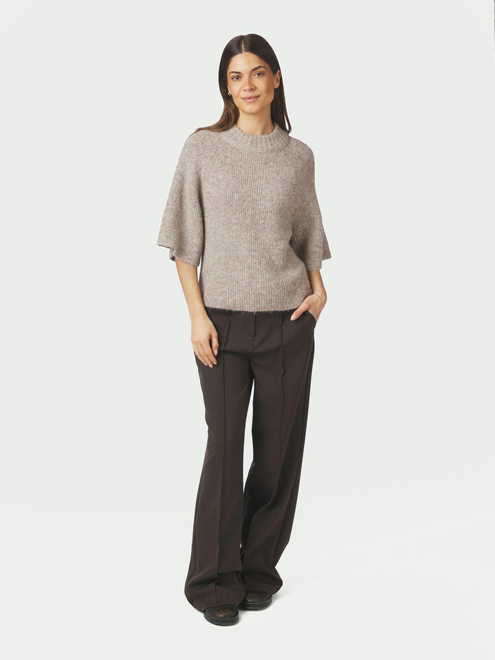 Bandi Fluffy Knit Blouse Beige Melange