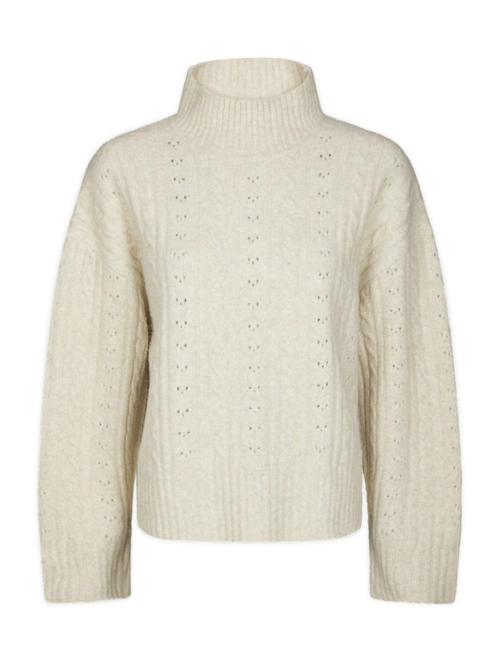 Anda Cable Knit Blouse Ivory