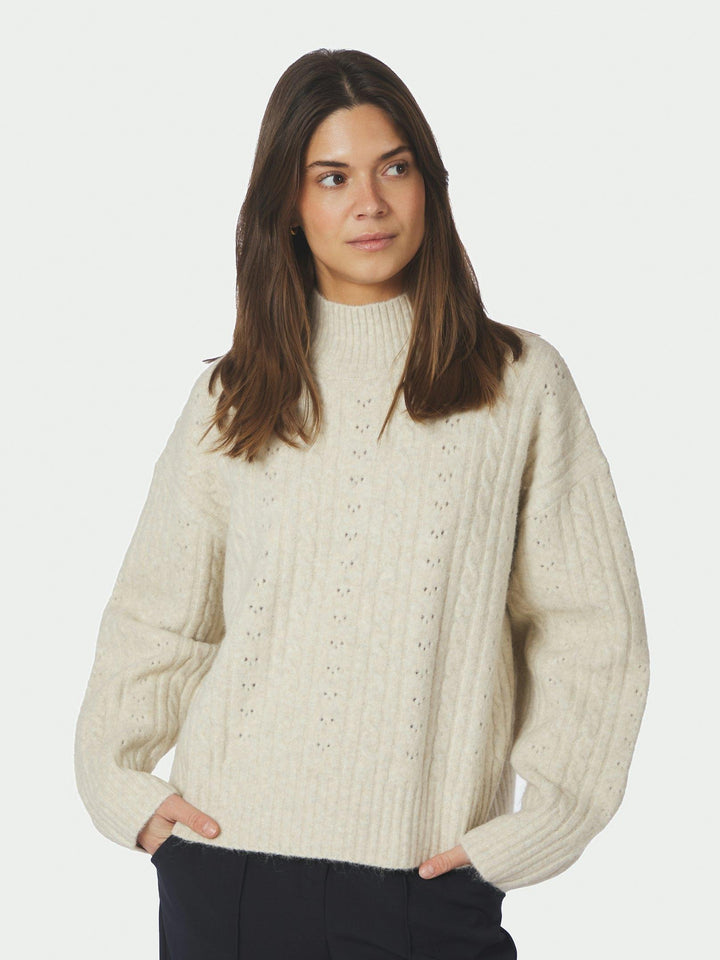 Anda Cable Knit Blouse Ivory