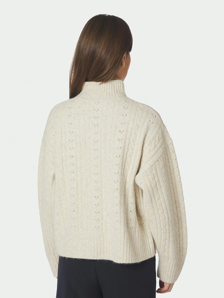 Anda Cable Knit Blouse Ivory