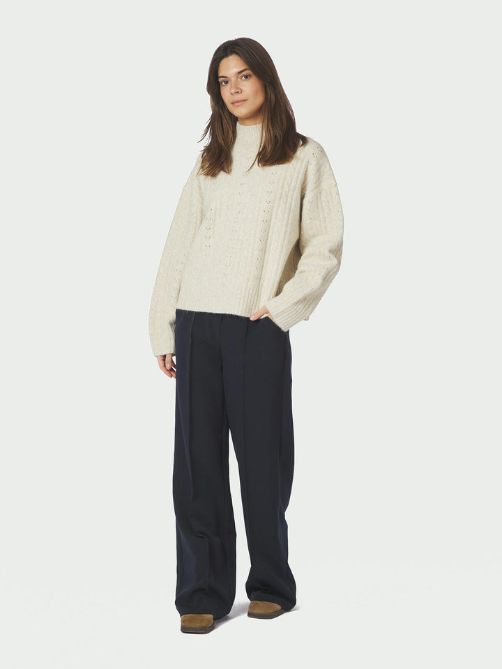 Anda Cable Knit Blouse Ivory