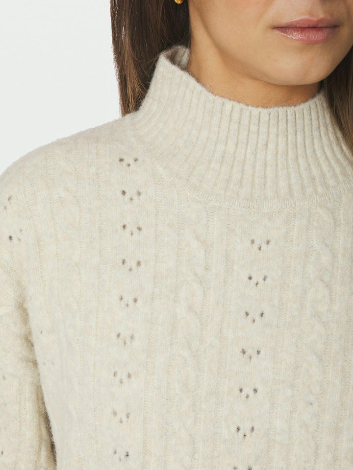 Anda Cable Knit Blouse Ivory