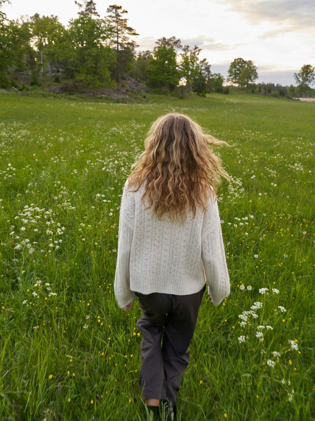 Anda Cable Knit Blouse Ivory