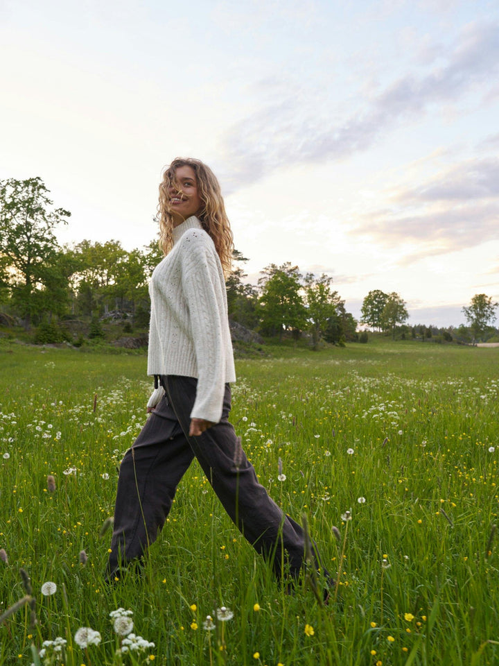 Anda Cable Knit Blouse Ivory