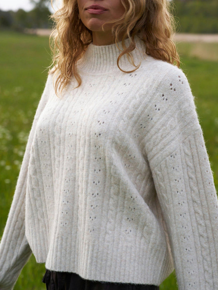Anda Cable Knit Blouse Ivory