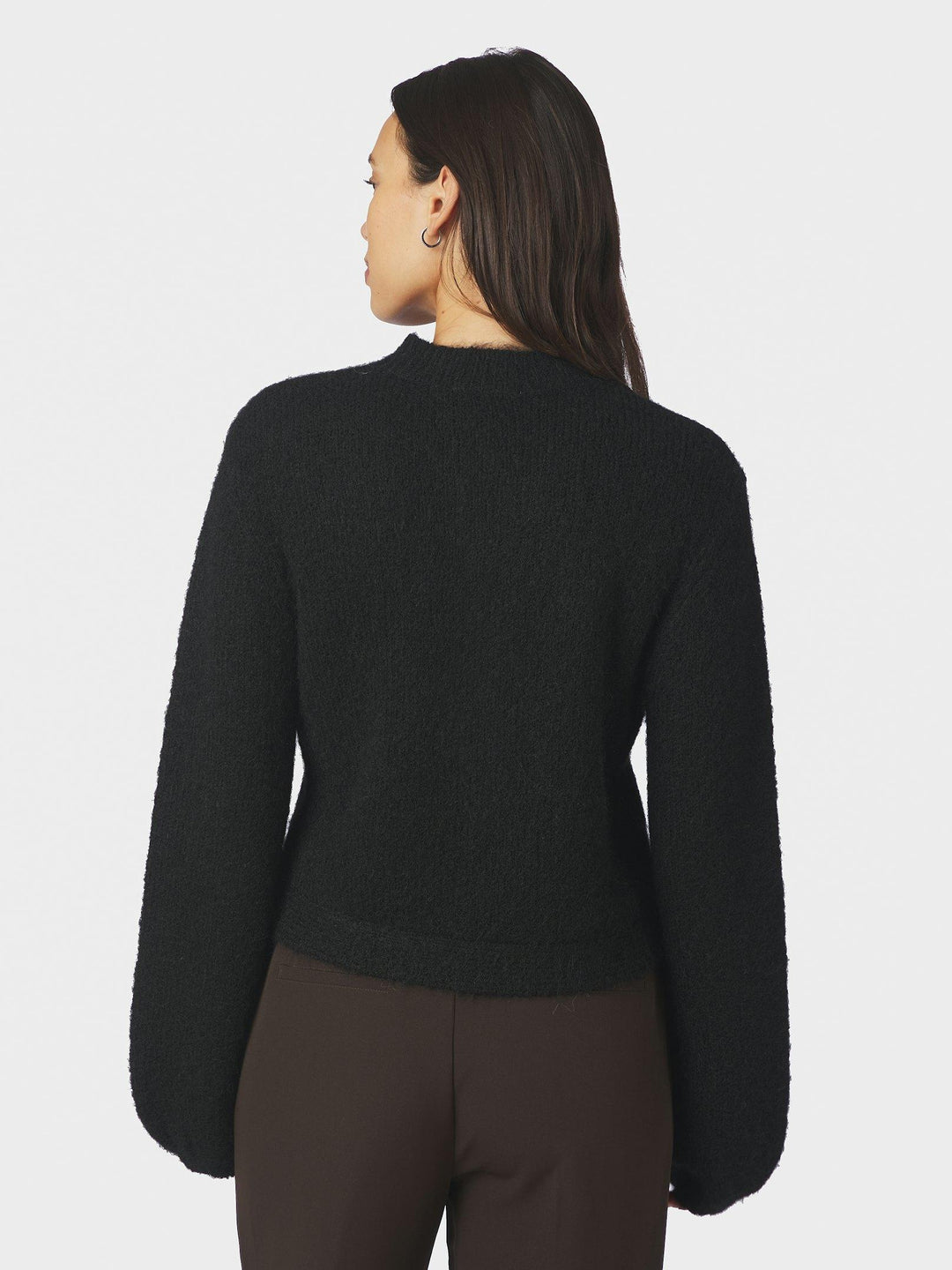 Gio Fluffy Knit Cardigan Black