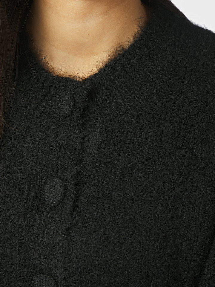 Gio Fluffy Knit Cardigan Black