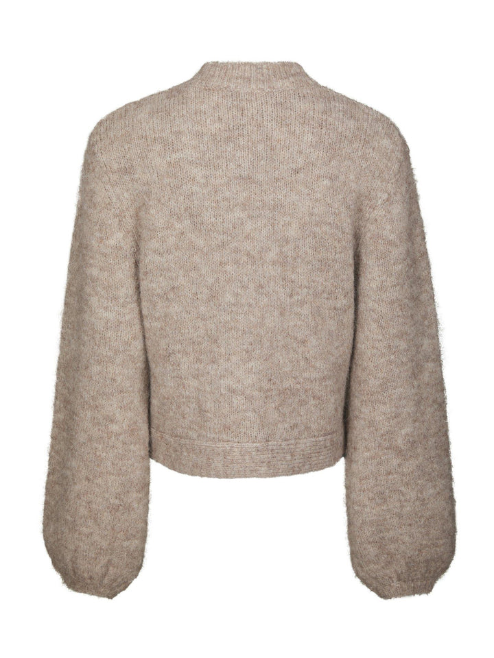 Gio Fluffy Knit Cardigan Beige Melange