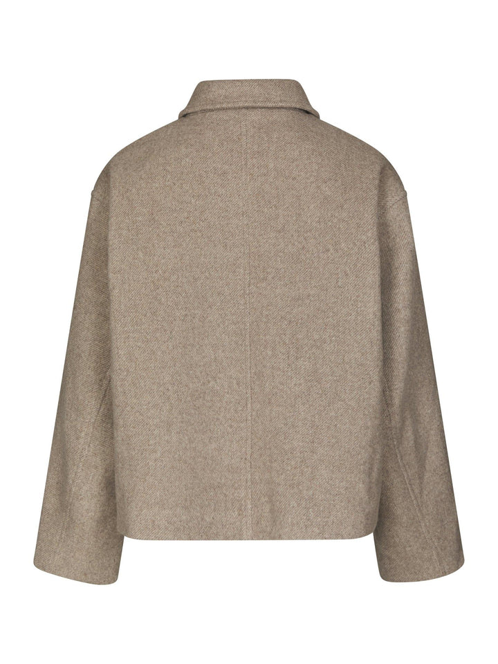 Hamra Herringbone Twill Jacket Beige Melange