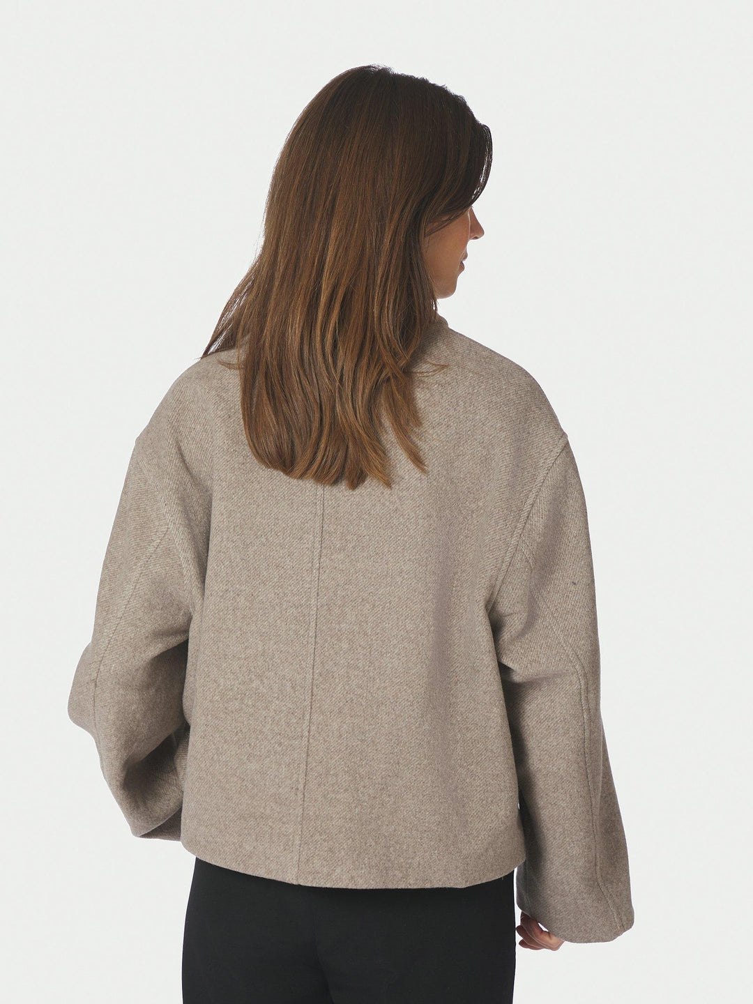 Hamra Herringbone Twill Jacket Beige Melange