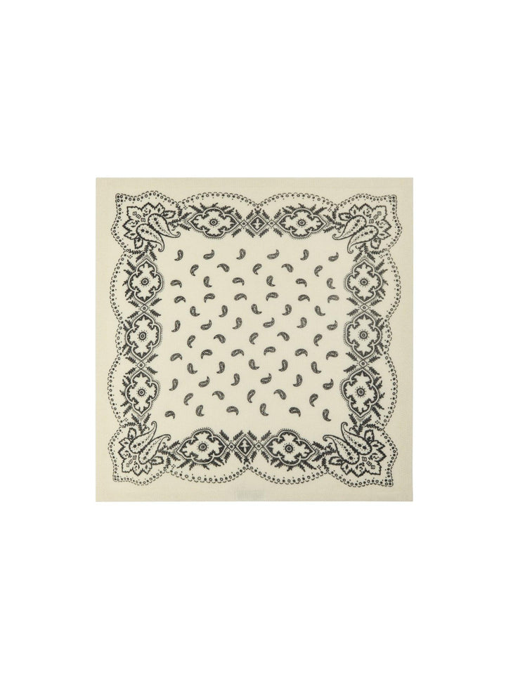 Adelina Paisley Knit Scarf Off White