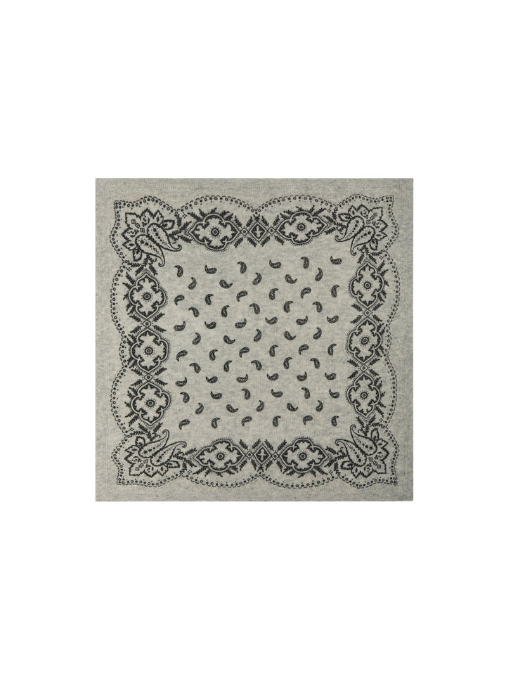 Adelina Paisley Knit Scarf Grey Melange