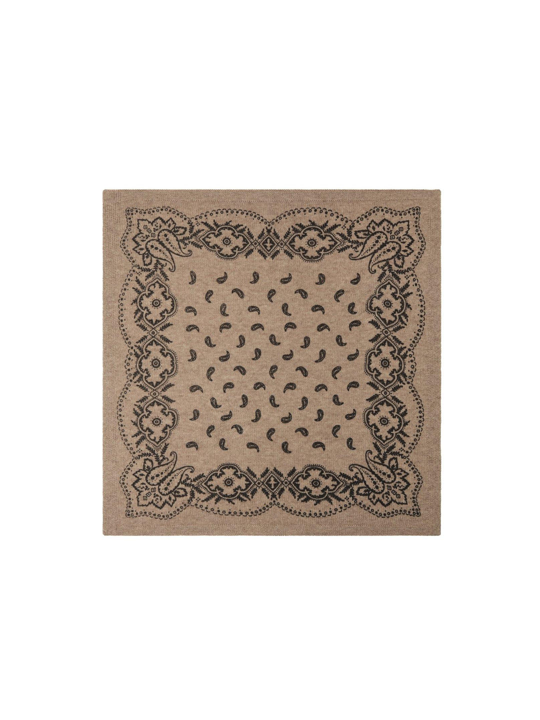 Adelina Paisley Knit Scarf Beige Melange