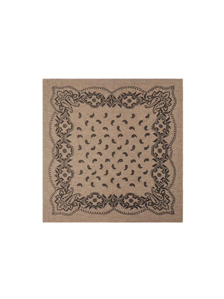 Adelina Paisley Knit Scarf Beige Melange