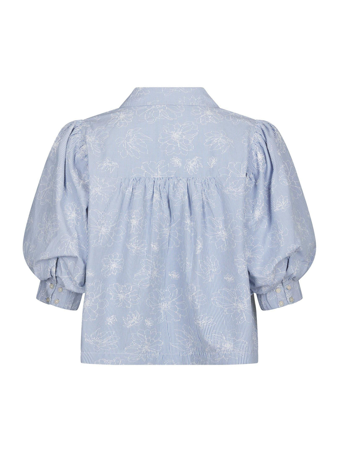 Etta Flower Stripe Shirt Light Blue