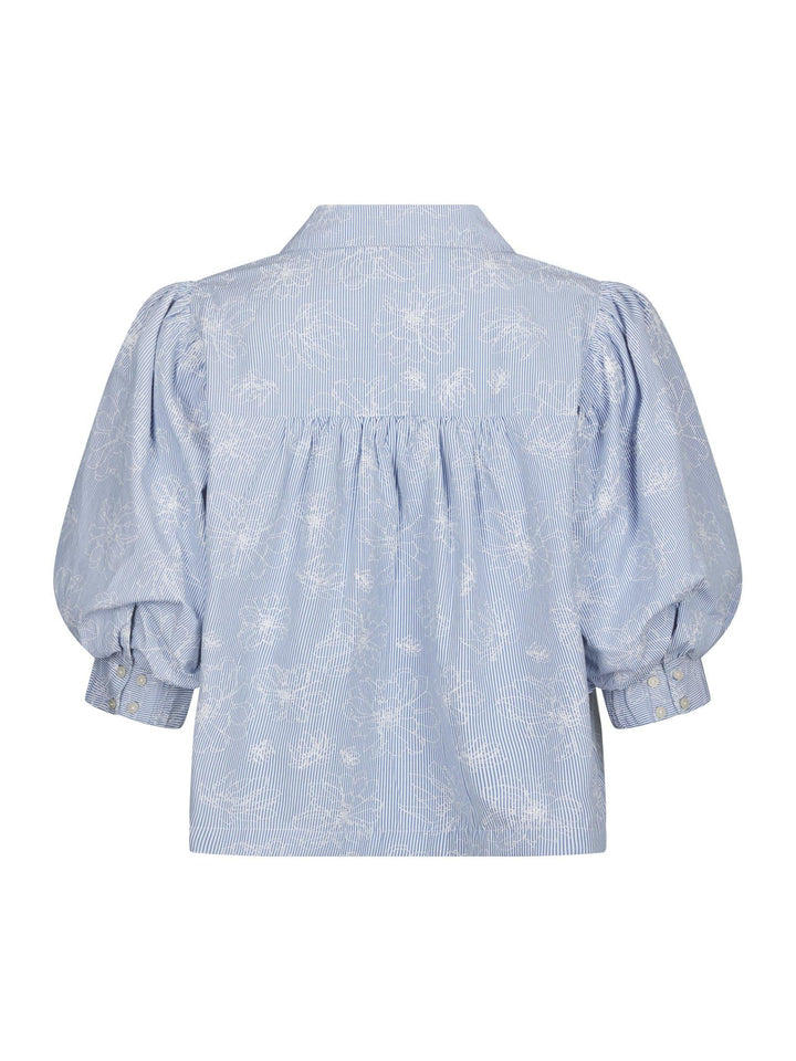 Etta Flower Stripe Shirt Light Blue