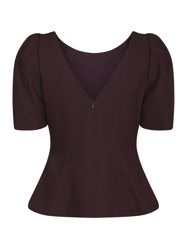 Mellisana Structure Blouse Chocolate Plum