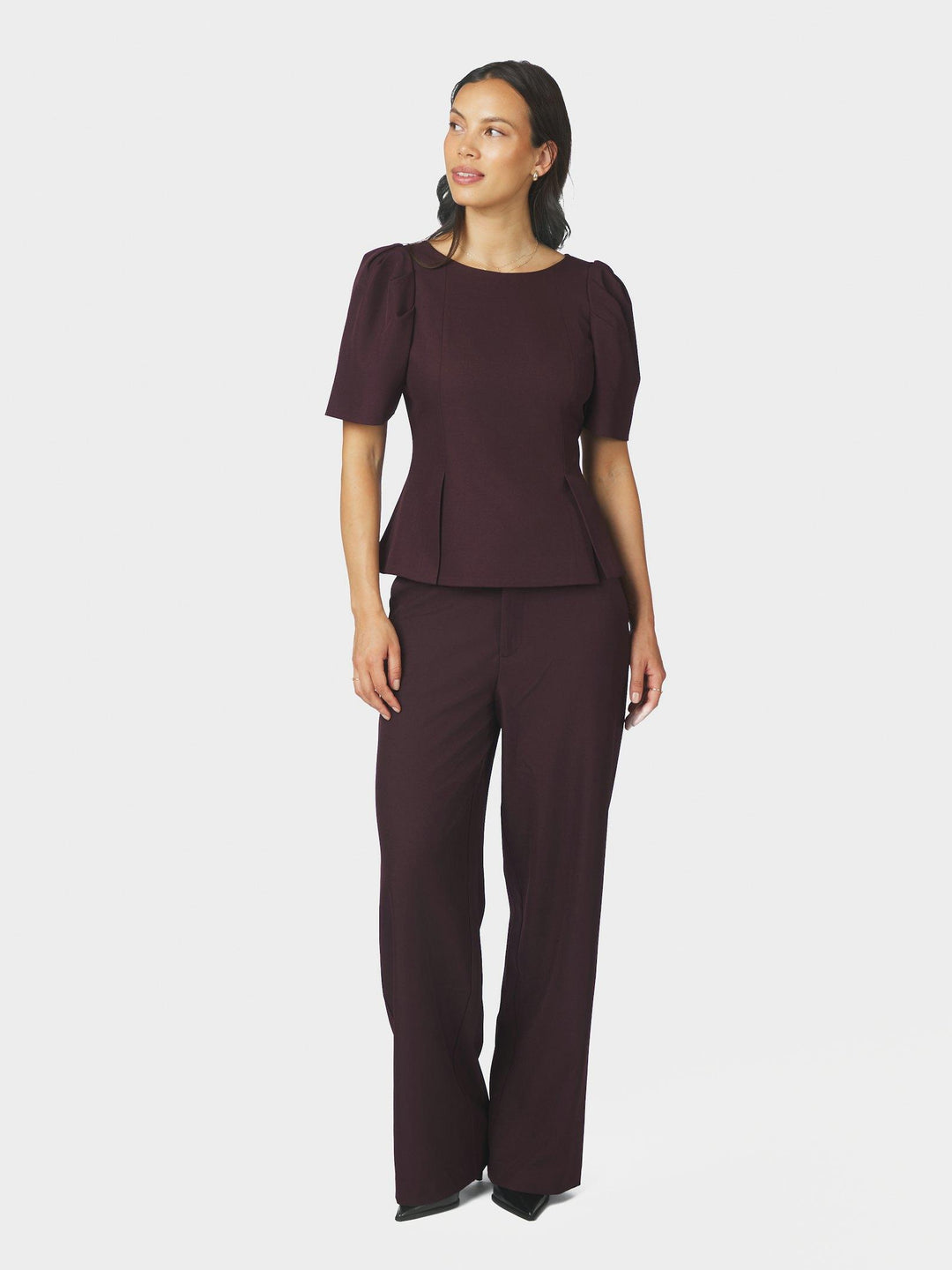 Mellisana Structure Blouse Chocolate Plum