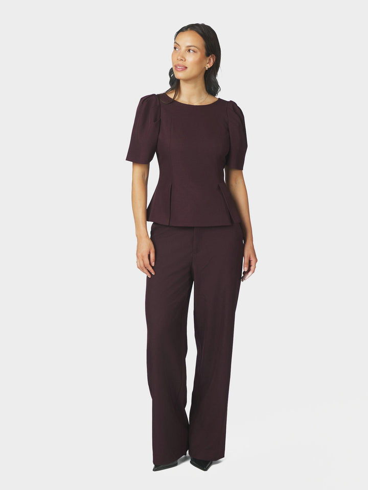 Mellisana Structure Blouse Chocolate Plum