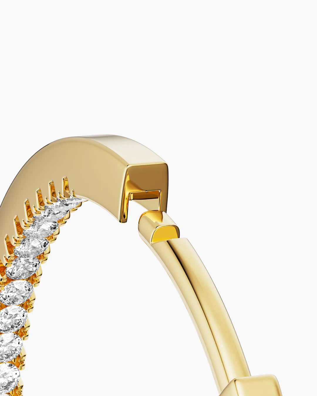 Stone Huggies Hoops 9 Mm Gold