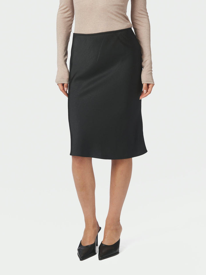 Mindie Heavy Sateen Skirt Black