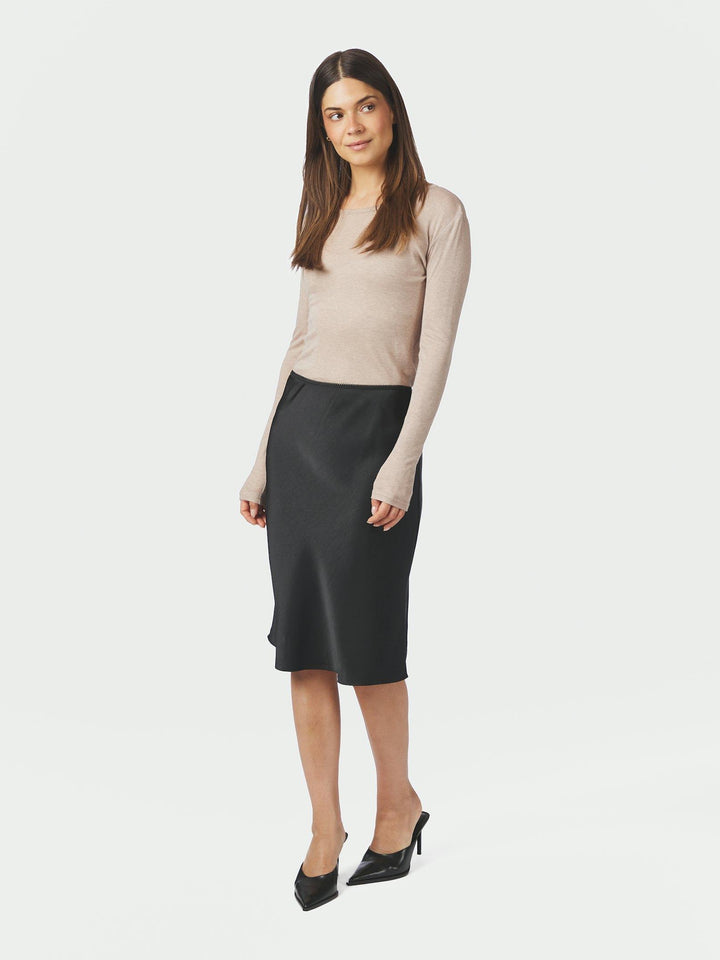 Mindie Heavy Sateen Skirt Black