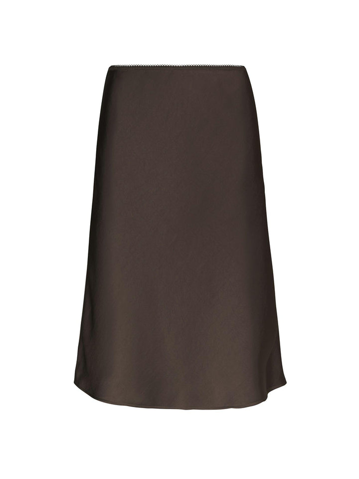 Mindie Heavy Sateen Skirt Dark Brown