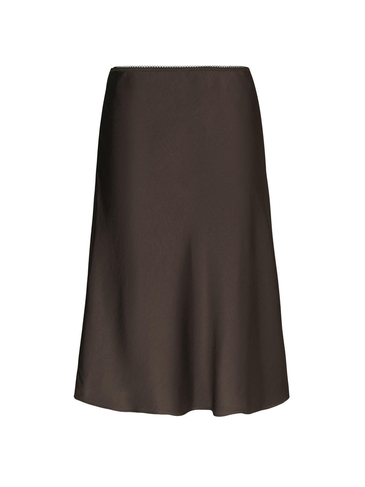 Mindie Heavy Sateen Skirt Dark Brown