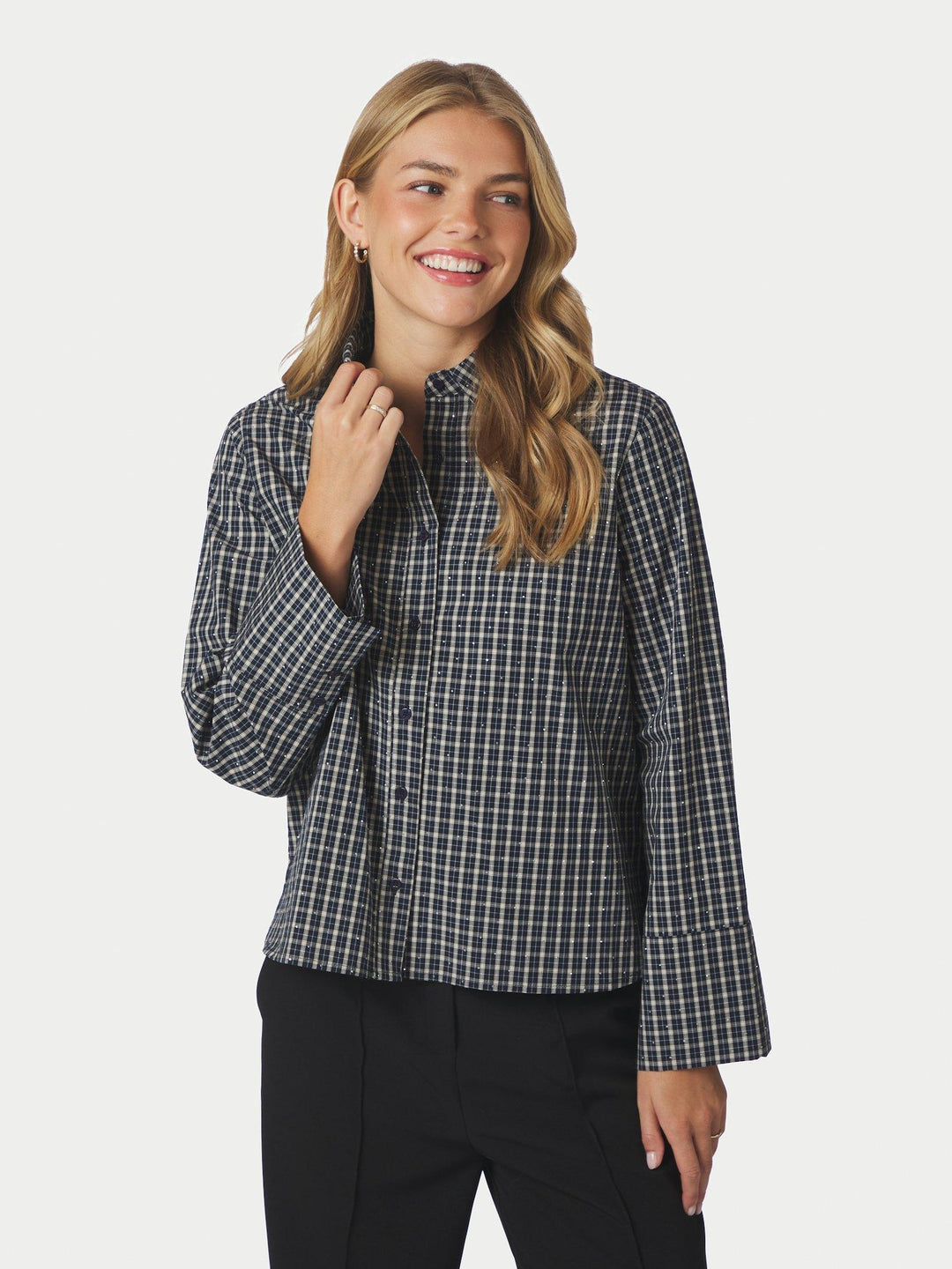 Drew Check Bedaz Shirt Dark Blue
