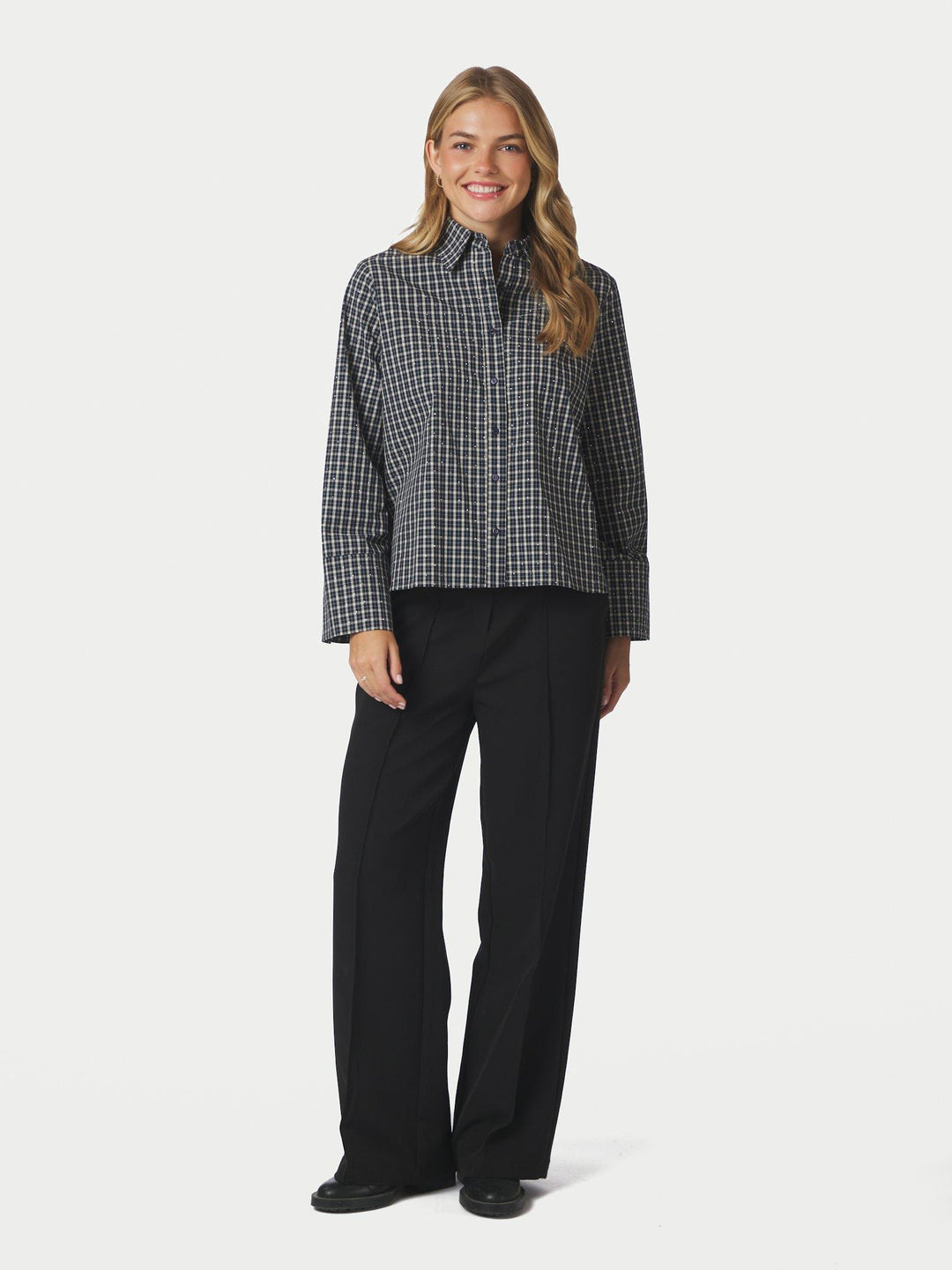 Drew Check Bedaz Shirt Dark Blue