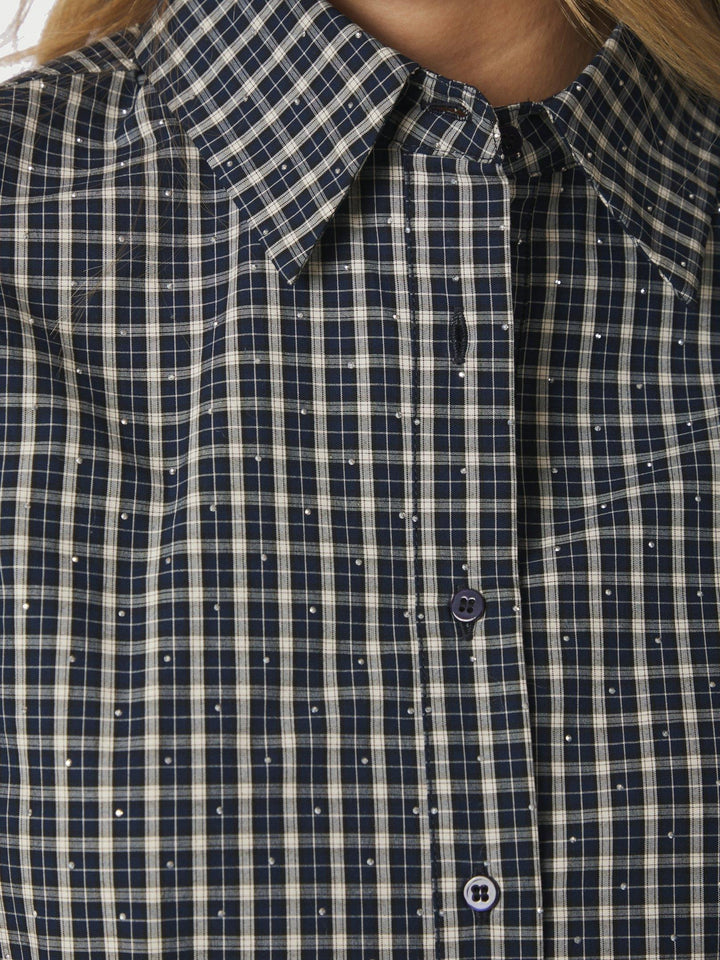 Drew Check Bedaz Shirt Dark Blue