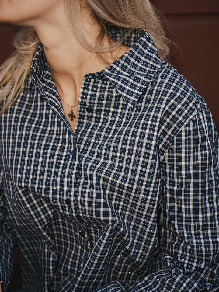 Drew Check Bedaz Shirt Dark Blue