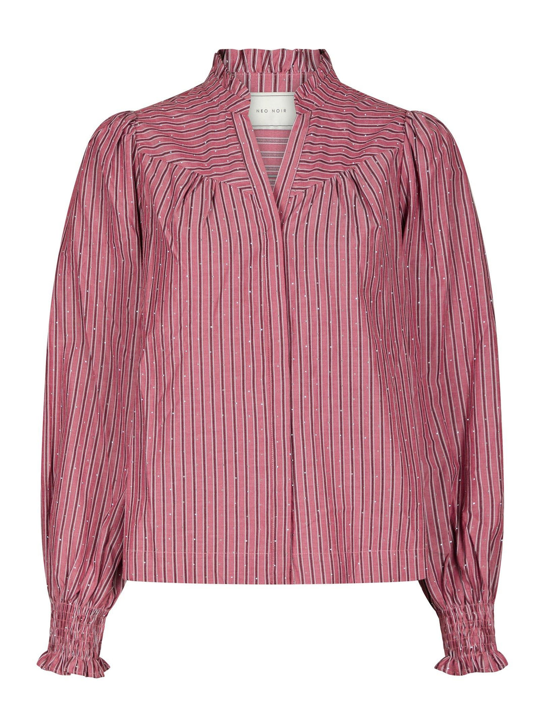 Astrida Soft Stripe Stone Blouse Dark Rose