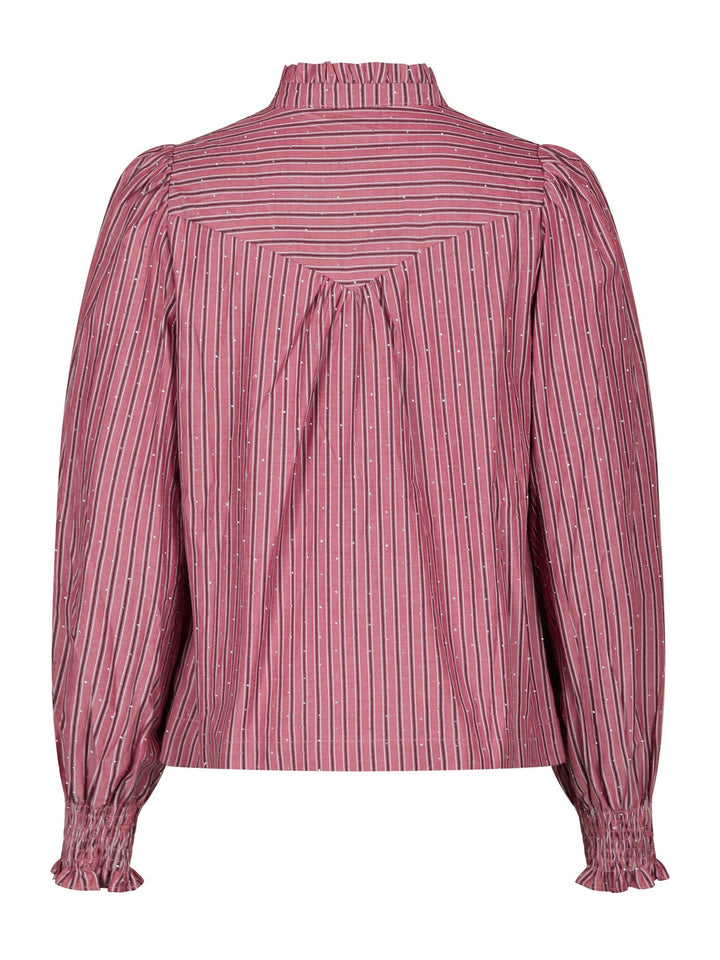Astrida Soft Stripe Stone Blouse Dark Rose