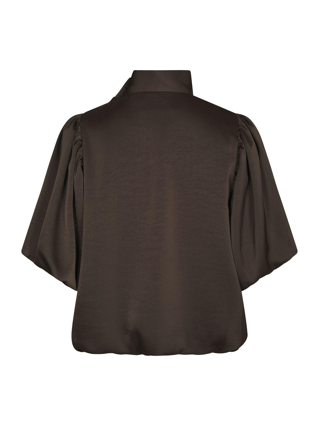 Parisa Heavy Sateen Blouse Dark Brown