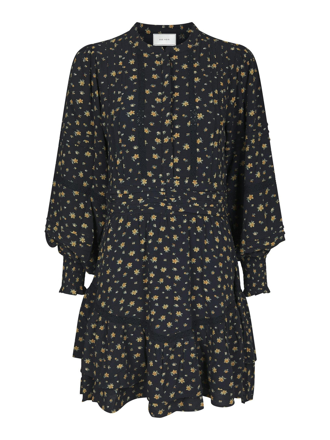 Roberta Small Flower Dress Black