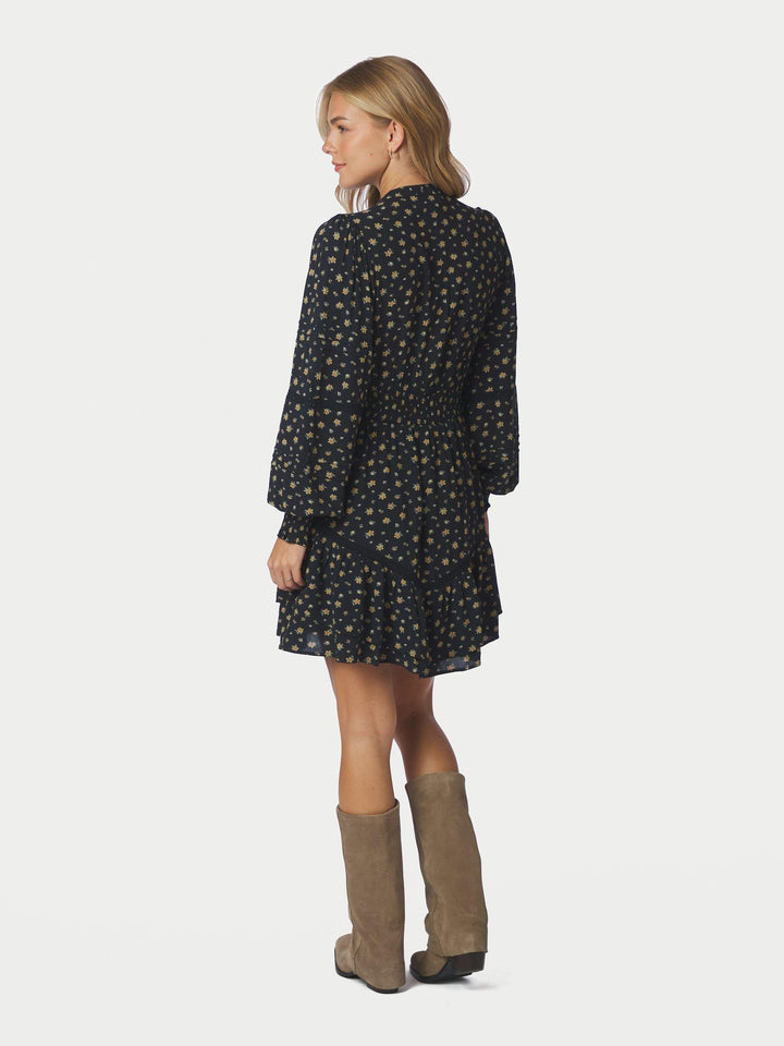 Roberta Small Flower Dress Black