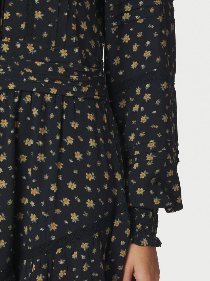 Roberta Small Flower Dress Black