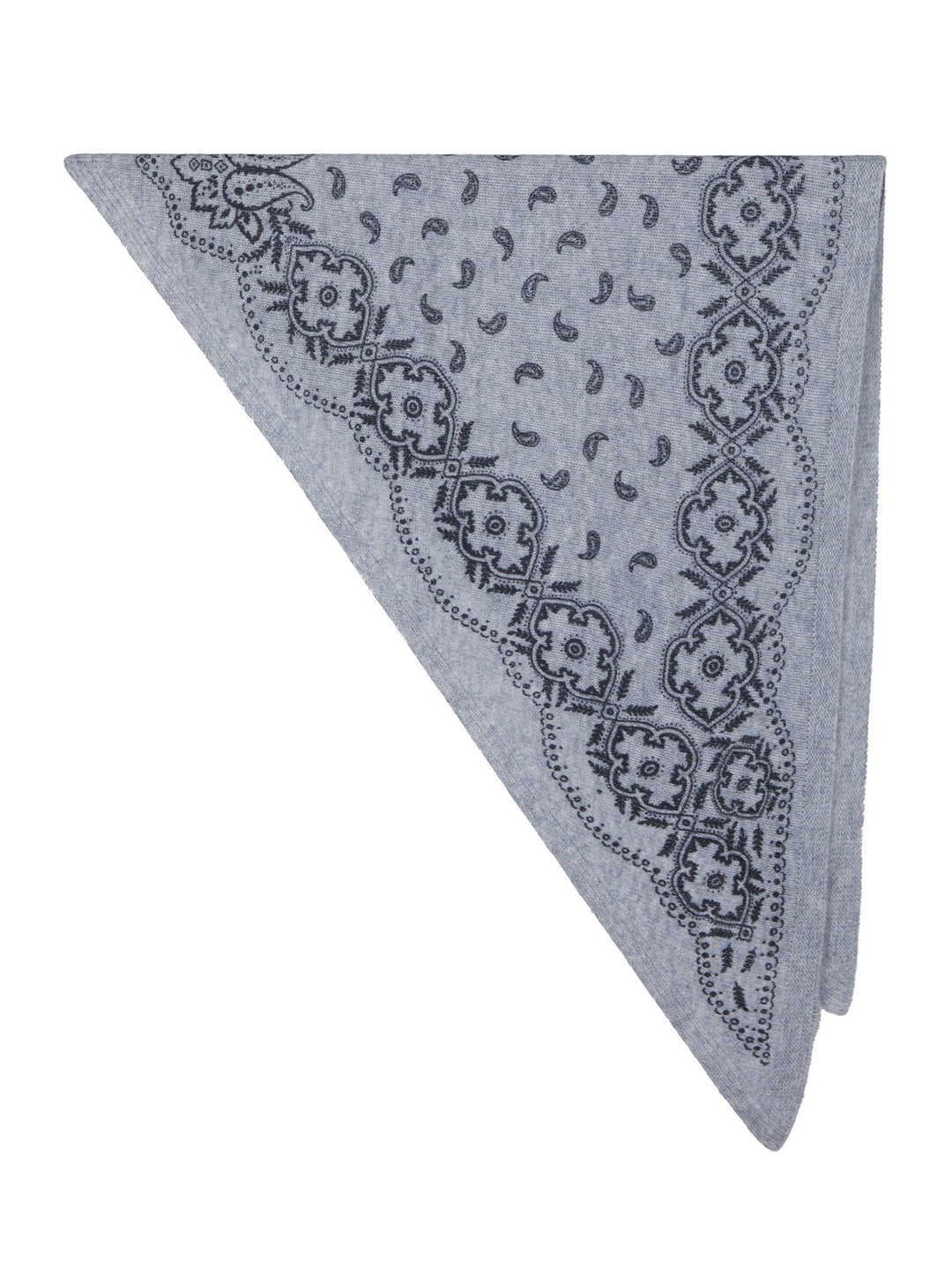 Lolana Paisley Knit Scarf Grey Melange