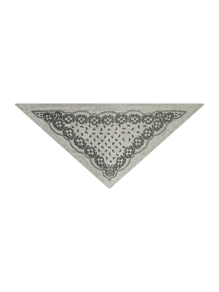 Ariya Paisley Knit Scarf Grey Melange