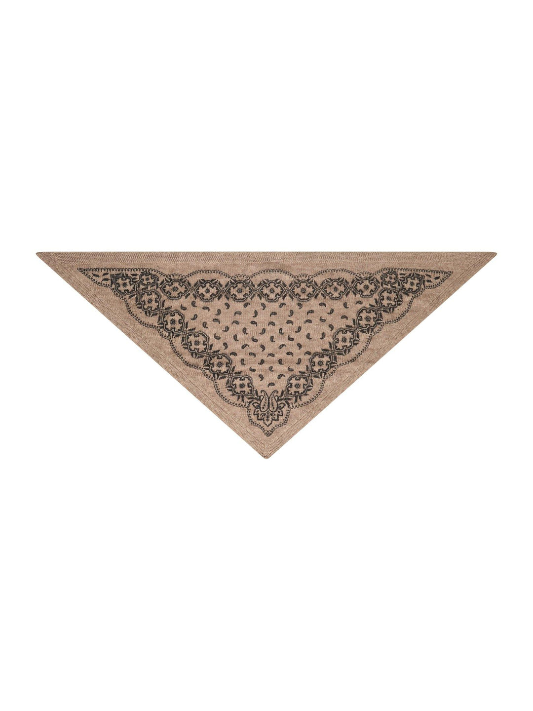 Ariya Paisley Knit Scarf Beige Melange