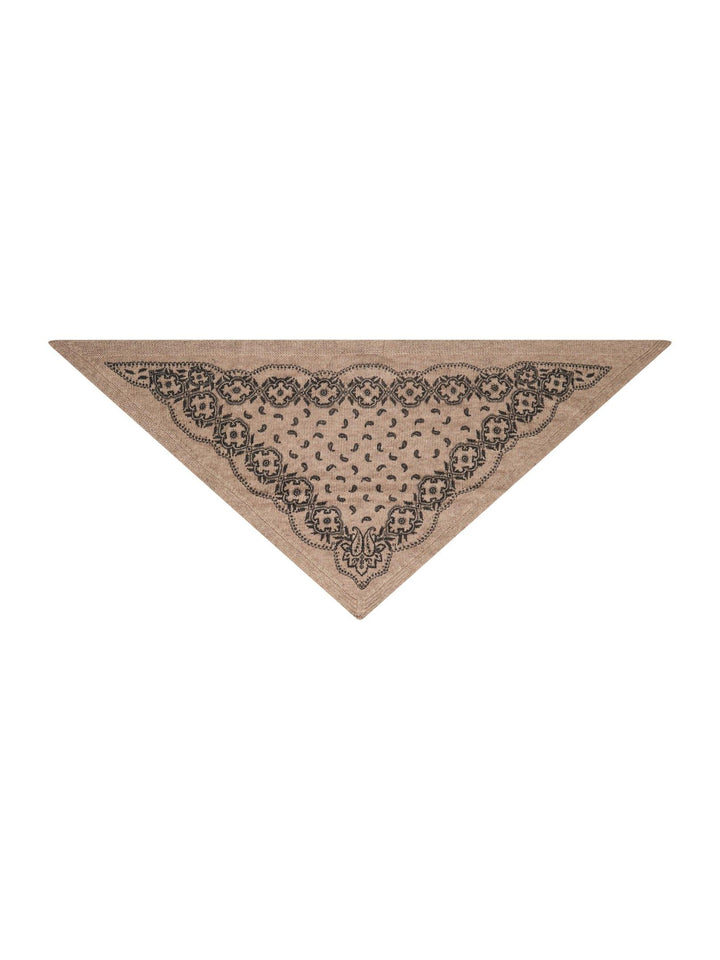 Ariya Paisley Knit Scarf Beige Melange