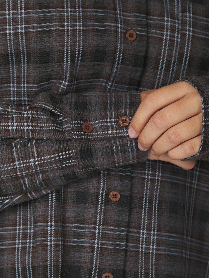 Dalma Flannel Check Shirt Warm Grey